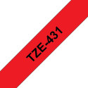 Brother Ruban pour étiqueteuse noir sur rouge TZe-431 Brother – 12 mm de large