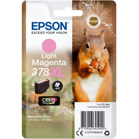  Epson Cartouche d'encre Magenta (brillant) C13T37964010 378XL ~830 Pages 10,3ml