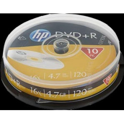  HP Accessoires informatiques DRE00027 DVD+R 4.7GB/120Min/16x Cakebox (10 Disc)