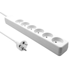 MicroConnect Danish Power Strip 6-way White 3m cable (MC-GRU0603DKW)