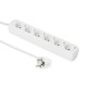 MicroConnect 6-way Schuko Socket 3M White (GRU0063WA)