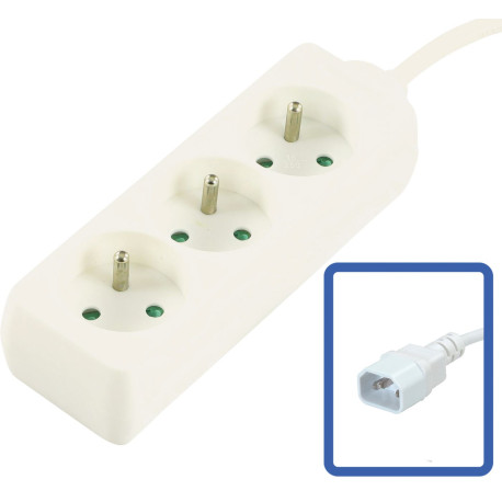MicroConnect 3-way Power Strip French Type 