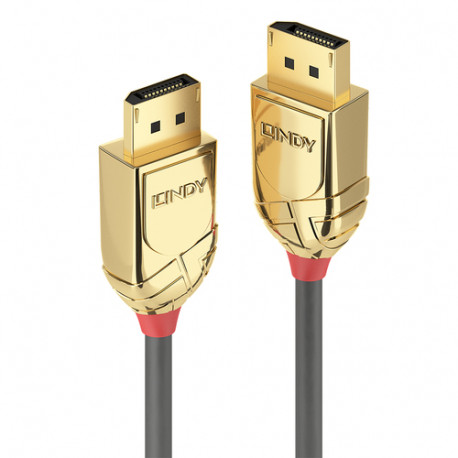 Lindy Gold DisplayPort Cable. 4K UHD. Grey. 3.0m (36293)