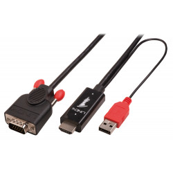 Lindy HDMI to VGA Adapter Cable. M/M. Black. 3.0m (41457)