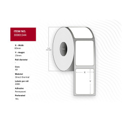 Capture Label 60x25 - Core 40. White. (30001544)