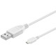 MicroConnect Micro USB Cable, White, 0.15m (USBABMICRO0,15W)