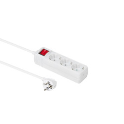 MicroConnect 3-way Schuko Socket 1,5M White (GRU003W-SWITCH)