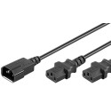 MicroConnect Power Cord C13x2 - C14 0,6m (PE061306)