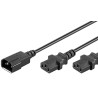 MicroConnect Power Cord C13x2 - C14 0,6m (PE061306)