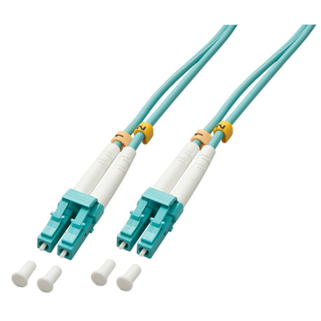 Lindy FO Cable 50/125µ. OM3. LC/LC. Aqua. 1.0m (46370)