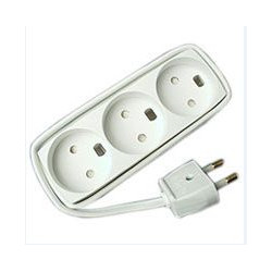 MicroConnect 3-way power stripno earth, 