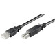 MicroConnect USB2.0 A-B 3m M-M, BLACK (USBAB3B)