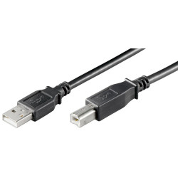 MicroConnect USB2.0 A-B 3m M-M, BLACK (USBAB3B)