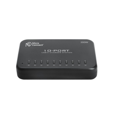 MicroConnect 200W 10-port USB-C Charger 