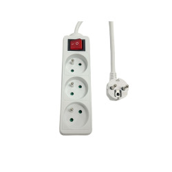 MicroConnect 3-way Power Strip on/off 
