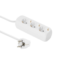 MicroConnect 3-way Schuko Socket 1.8M White (GRU003W)