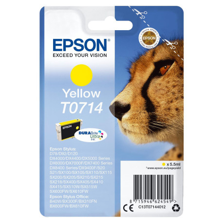  Epson Cartouche d'encre Jaune C13T07144012 T0714 ~415 Pages 5,5ml