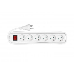 MicroConnect Power strip 6 outlets 3m White (W126053556)