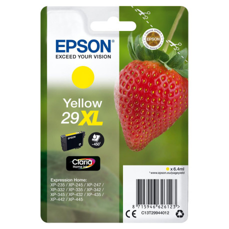  Epson Cartouche d'encre Jaune C13T29944012 29 XL ~450 Pages 6,4ml XL