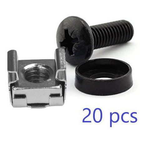 Lanview M6 CAGE NUT SET AND MOUNTING SCREWS 1set de20pcs (RAX106)