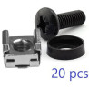 Lanview M6 CAGE NUT SET AND MOUNTING SCREWS 1set de20pcs (RAX106)