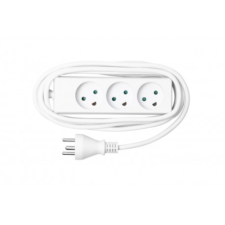 MicroConnect Power strip 3 outlets 5m White (MC-GRU0350DK)