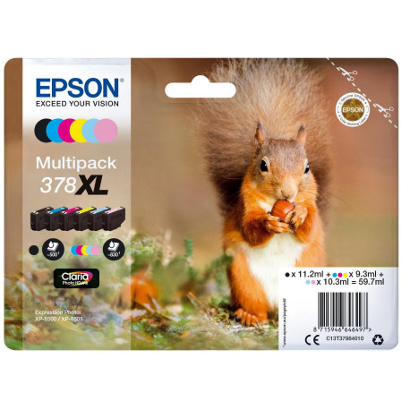  Epson Multipack Noir(e) / Cyan / Magenta / Jaune / Cyan (brillant) / Magenta (brillant) C13T37984010 378XL