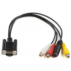 MicroConnect VGA to S-video 3x RCA 0,3m. (MONGGSV)