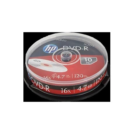 HP DME00026 DVD-R 4.7GB/120Min/16x Cakebox (10 Disc)