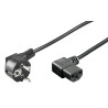 MicroConnect Power Cord CEE 7/7 - C13 1m Angled Schuko/Angled C13 Black