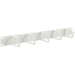 Lanview 1U 19 CABLE ORGANIZER PANEL, 5 HOOK WHITE (RAO100WH)