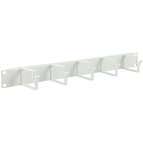 Lanview 1U 19 CABLE ORGANIZER PANEL, 5 HOOK WHITE (RAO100WH)