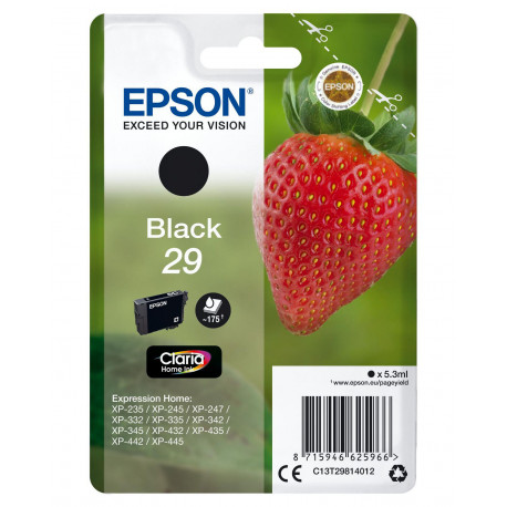  Epson Cartouche d'encre Noir(e) C13T29814012 T2981 ~175 Pages 5,3ml C13T29814010