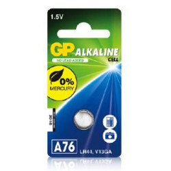 GP Batteries ALKALINE BUTTON CELL LR44 (A76 1-P 76A)