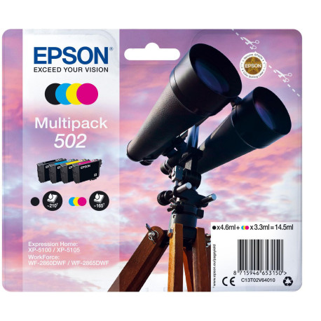  Epson Multipack Noir(e) / Cyan / Magenta / Jaune C13T02V64010 502