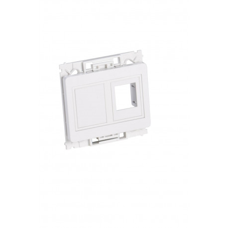 Lanview Plaque murale 2 x keystone pour prise OPUS blanche