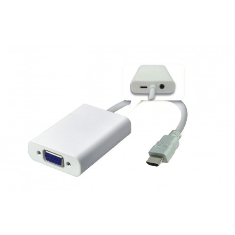 MicroConnect Adapter HDMI - VGA M/F, White (HDMVGA2)