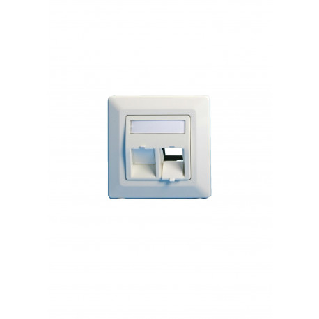 Lanview Plaque murale, inclinée, double sortie EURO blanche