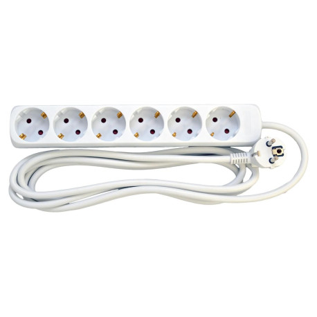 Mercodan Schuko power strip with 6 