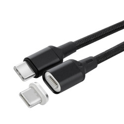 MicroConnect USB-C Magnet Cable, 1m, Black 