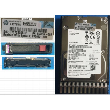 Hewlett Packard Enterprise HDD 600GB 12G 15K SFF SAS (873032-001)