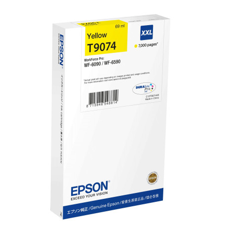  Epson Cartouche d'encre Jaune C13T90744N T9074 XXL ~7000 Pages 69ml