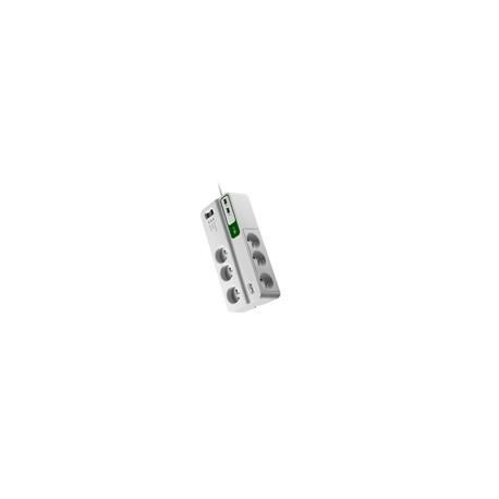 APC ESSENTIAL SURGEARREST 6 OUTLETS WITH 5V, 2.4A 2 PORT USB CHARGER, 230V FRANCE (PM6U-FR)