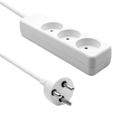 MicroConnect Power strip 3 outlets 5m White 