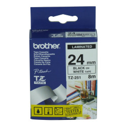 Brother P-Touch Tape Black On White (TZ-251)