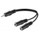 MicroConnect 3.5mm Minijack Y Cable, 0.2m (AUDLR02)