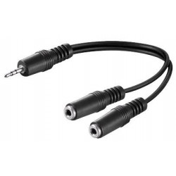 MicroConnect 3.5mm Minijack Y Cable, 0.2m (AUDLR02)