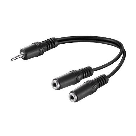 MicroConnect 3.5mm Minijack Y Cable, 0.2m (AUDLR02)