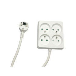 MicroConnect 4-way Power Strip Square 