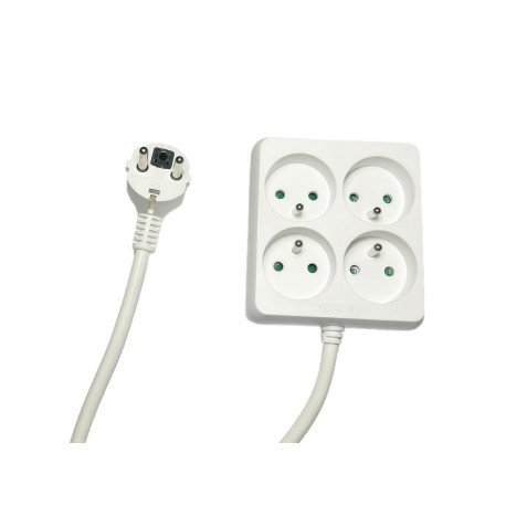 MicroConnect 4-way Power Strip Square 